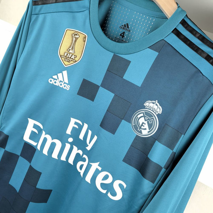 Real Madrid 2017-18 Third Kit Retro Football Jerseys Long Sleeve Player Version