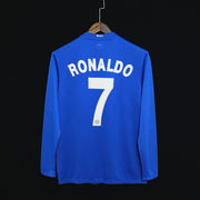 Retro 07-08 M-u away Blue long sleeve S-2XL