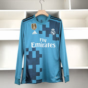 Real Madrid 2017-18 Third Kit Retro Football Jerseys Long Sleeve Player Version