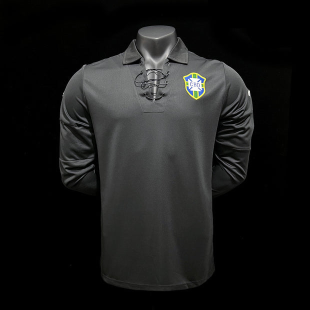 Retro 2004 Brazil Special Edition jersey Black Long Sleeve S-XXL