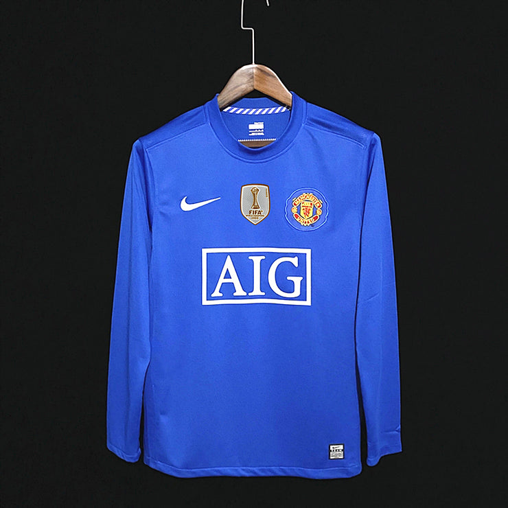 Retro 07-08 M-u away Blue long sleeve S-2XL